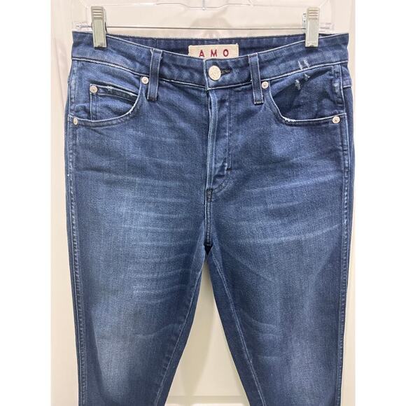AMO Revolve Babe in Eclipse Ankle Cropped High Rise Dark Wash Jeans Sz 29 - Picture 3 of 7